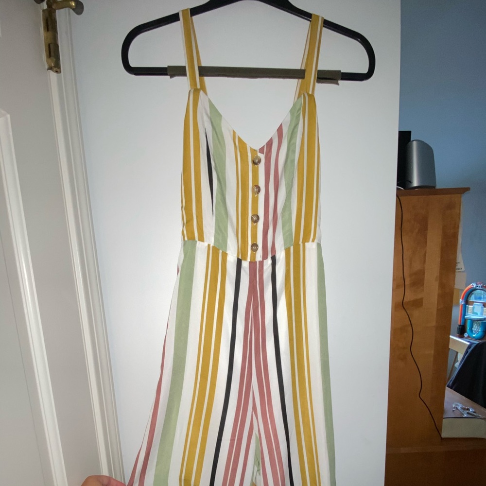 Le Lis Striped Jumpsuit W/ Tie Detail